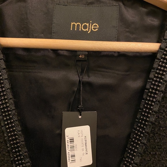 Maje back tweed jacket in size 40 - Picture 3 of 4